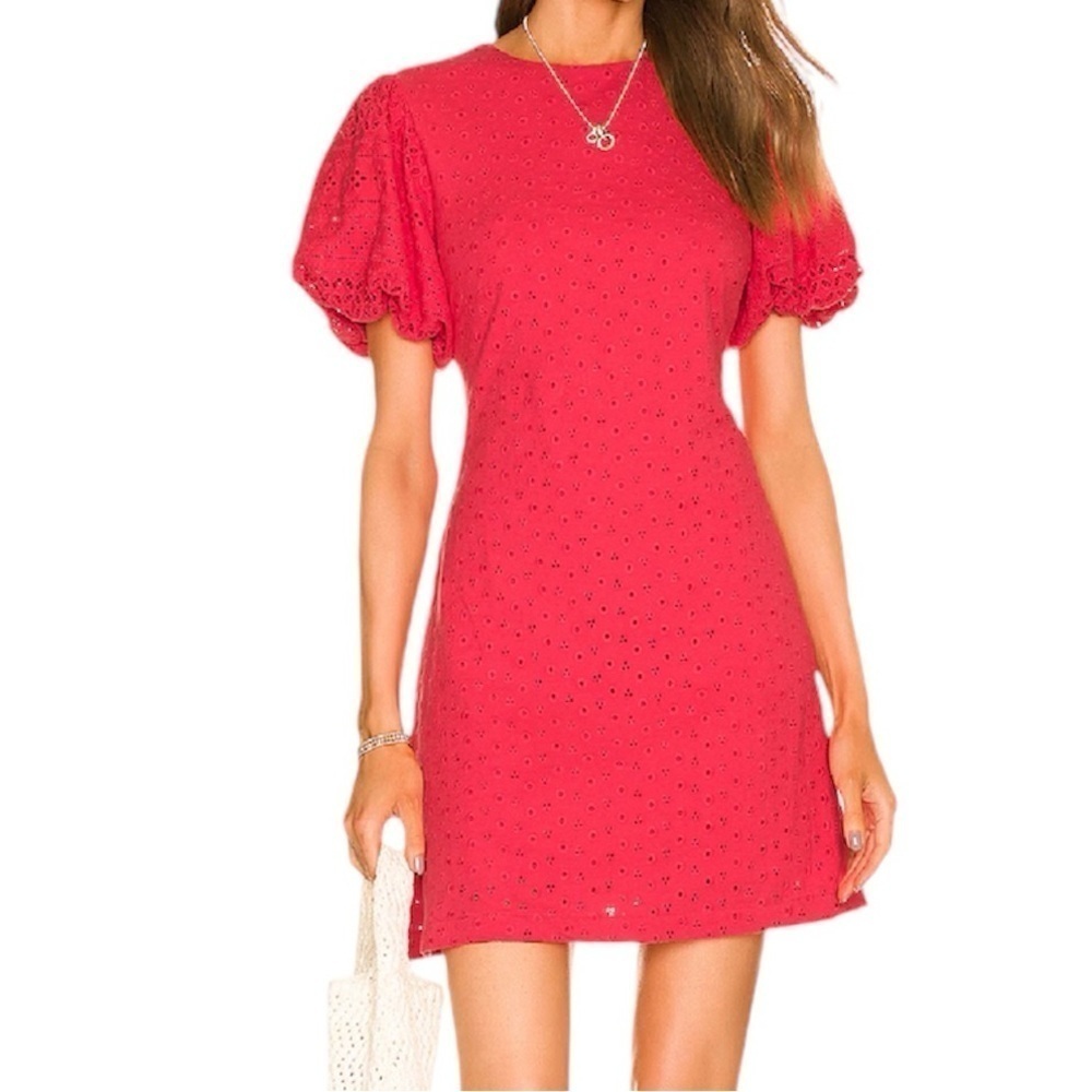 NWT FREE PEOPLE Strawberry Spritz Short Sleeve Open Back Dress Size Medium